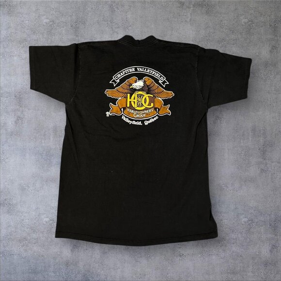 Harley Davidson Eagle Black T-Shirt – Back Print – Made in Canada – XL - Picture 1 of 8